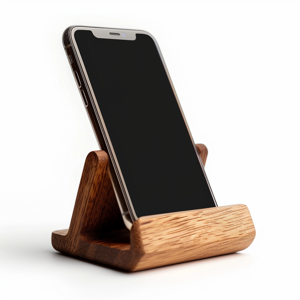 Wooden Phone Stand | Handcrafted Sheesham Wood | Minimalist Design | Fourth-Generation Craft